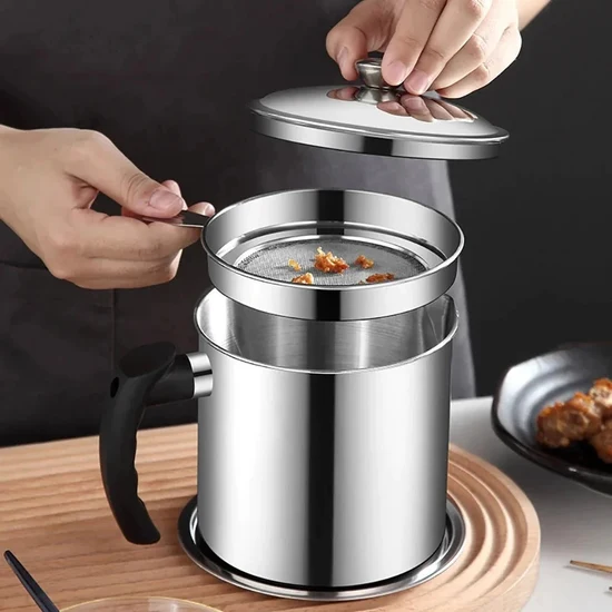 Oil Filter Pot 1.4L | Stainless Steel Pot – High Quality